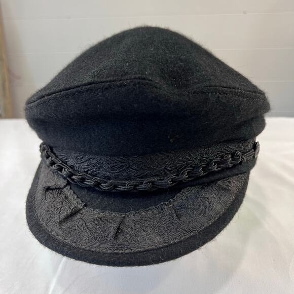 Greek Fisherman Authentic Cap Black Hat Made In Greece 58 size 7 1/4 - Picture 2 of 7